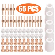 플라즈마 절단기 팁 65pcs 플라즈마 커터 팁 전극 amp 노즐 키트 pt31 절단용 소모품 액세서리 30 40 50 플라즈마 절단기 용접 도구, 상세내용표시