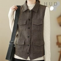 휴드 이어스 모직 카라 베스트 자켓