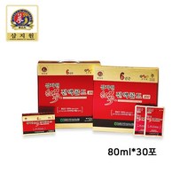 삼지원 6년근 홍삼진액 골드100 국내산 고려홍삼 원액 엑기스 즙 파우치 부모님 명절 선물세트 추천 80mlx30포+쇼핑백포함, 30포, 80ml, 80ml