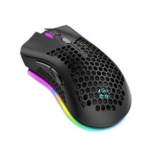 KKmoon RGB 가벼운 벌집 중공 디자인 블랙 마우스를 충전하는 무선 게이밍 마우스 BM600, 검정, 보통주