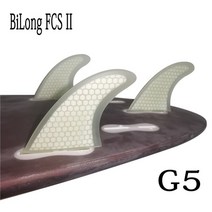 서핑 BiLong-FCS II 서핑 보드 지느러미 스러스터 3 개 세트 G5 유리 섬유 벌집 탄소섬유 M 사이즈 핀 퀼, 01 WHITE