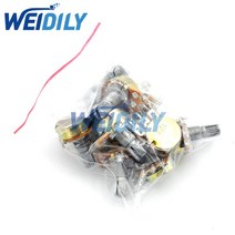 10pcs wh148 선형 전위차계 키트 단일 조인트 b1k 2k 5k 10k 20k 50k 100k 250k 500k 1m 옴 3pin 너트와 와셔가있는 15mm 샤프트, 없음