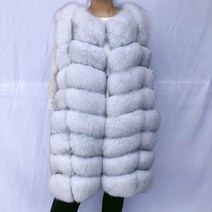 여성 겨울 퍼 코트 천연 여우 모피 조끼 레이디 웜 여러 가지 빛깔의 100% 코트 폭스 리얼 민소매