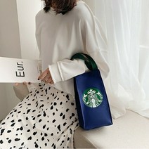 스타벅스 텀블러백 보온 보냉백 도시락가방 데일리 에코백 스벅 런치, 네이비
