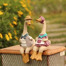 북유럽풍 엔틱 빈티지 오리 연인 인형 2P SET