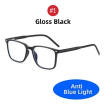 트렌디한 블루 라이트 차단 안경 무광 블랙 여성 투명 패션 게이밍 TR90 2022, 1 Gloss Black