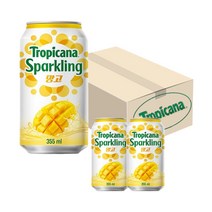 열대과일의 시원함 트로피카나 스파클링 망고맛 355ml 24캔 1박스