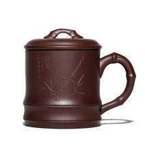 전통 찻잔 보이차 말차 다완 정호 개완 막사발 찾잔 500ml 보라 점토 머그 손그림, b, 401-500ML