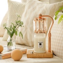 캔들백화점 엘사우드 캔들워머+천연 소이 캔들 세트, 엘사우드 (로즈골드), 베이, 370g