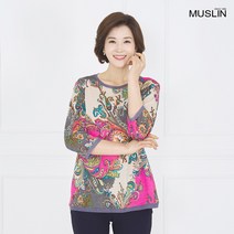 엄마옷 모슬린 페이즐리 7부 티셔츠 TS904132마담 미시옷 50대 중년여성의류 60대 엄마옷 빅사이즈 할머니옷 여성옷