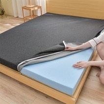 회색 3cm 스펀지 젤 메모리 매트리스 니트 원단 소프트 스폰지 매트, I. 회색 200x220x3cm_단품