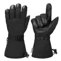 겨울 스키 장갑 스노우 보드 설상차 스키 스포츠 오토바이 타기 방풍 방수 pu 따뜻한 장갑 남자 여자 5 손가락, 바깥쪽 다섯 손가락 bk, XL