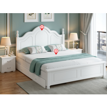 북유럽 화이트 수납 침대 협탁 세트 인테리어 더블 퀸 라지킹 슈퍼싱글, F 2중수납형프레임+매트리스