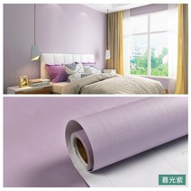 웨인스코팅 몰딩 무광택 단색 벽지 가구 캐비닛 리모델링 스티커 침실 비닐 필름 DIY 자체, Twilight Purple+60 x 500 cm