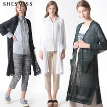 리스트 리스트 오픈 워크 오픈 린넨 가디건