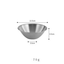 가벼운그릇 법랑그릇 한국식 304 스테인레스 스틸 샐러드 국수 그릇 디저트 상업용 골드 메탈 실버 냄비 레스토랑 사이드 디시 소스, 2.135CM