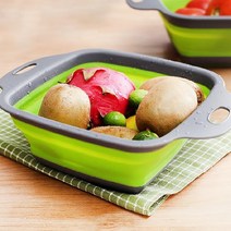 접이식 채반 야채씻기 사각 플라스틱 채반, 상품선택, 레드L