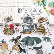 붙이는젤네일 오호라페디 35pcs 귀여운 손으로 그린 ​​고양이 친구 패션 가을과 겨울