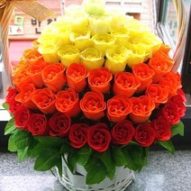 지나로즈 생일 기념일 프로포즈 꽃 선물 비누 장미 비누꽃바구니 100일기념 비누꽃, 사랑과정열을