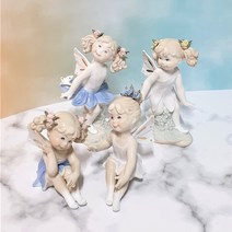 야드로인형 미소천사 3p 세트 도자기인형 세라믹 장식품 테이블소품 깨끗한, 서있는천사 3p