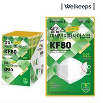 웰킵스 프리미엄 미세먼지황사마스크 KF80대형25개입