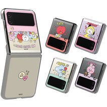 BT21 마이 리틀버디 갤럭시 Z플립3 투명 슬림 휴대폰 케이스 치미 타타 슈키 쿠키 코야 알제이 망 그룹 삼성 정품 호환, 갤럭시 Z 플립3, 갤럭시Z플립3리틀버디 망
