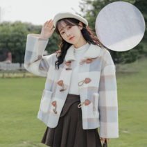 떡볶이코트 여성 하프 반 노카라 코트