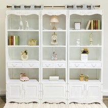 엔틱가구 화이트빈티지 올리비아 책장 세트 엔틱진열장, 단품