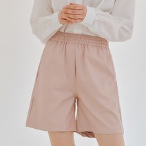 [제너럴아이디어 스탠다드] 이지 레더 하프 팬츠 [PINK] / S22A07014