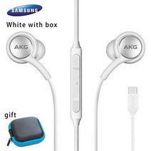 가성비 좋은 삼성-헤드폰 Akg 타입 C / 3.5mm 유선 이어폰 마이크 포함 Usb C 삼성 폰 갤럭시 S22 S21, 04 typec white with box