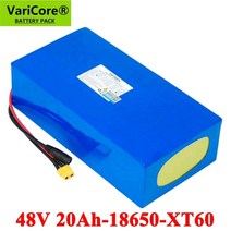 VARICORE 48V 20AH 13S6P 리튬 배터리 팩 2000W 전기 자전거 50A BMS XT60 플러그 내장, CHINA