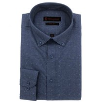 로베르따 남성간절기 프린트패터느신축성좋음 고급면스판버튼다운셔츠긴팔 슬림핏