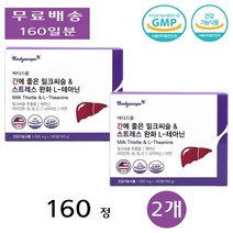 바디스콥 간 에좋은 실리마린 밀크 씨슬 시슬 테아닌 피로 회복 장 케어 약 160정 2개