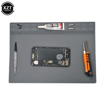 인두기세트 자동납땜기 버닝펜 세트 전자 수리 매트 35x25cm 단열 패드 납땜 작업 스테이션 실리콘 용접 유지 보수 플랫