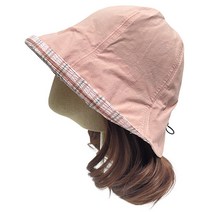 엄마짱 MHS_8682_얇은밴딩 체크콤비 등산벙거지 / 가벼운 등산모자 가족여행 봄여름여성모자