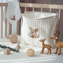 쿵스쿵스 패브릭 바스켓, 꽃사슴(얼굴) 아이보리