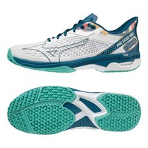 미즈노 웨이브 엑시드 투어 5 남성 테니스화 옴니 클레이 코트 61GB2272 화이트