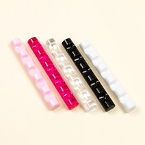 브러시 거치대 핑크 일자형, 레드투명