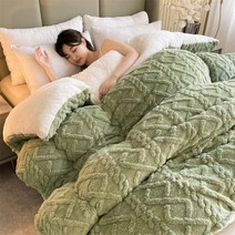 두꺼운 단열 타워 히비스커스 겨울 이불 양모 이불 싱글 및 더블 학생 기숙사 우유 코어, [08] 2pcs pillow inserts, [02] green