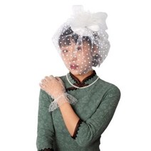 신부 액세서리용 빈티지 스타일 수제 대형 베일 깃털 헤어 매혹적인 모자 웨딩 메쉬 숏 장갑