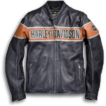 할리 데이비슨 남성용 레트로 빈티지 오토바이 남자 가죽 자켓 바이커 풀집업 빅사이즈, 블랙