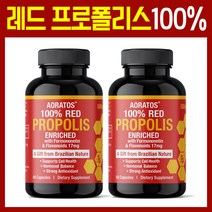 브라질 레드 프로폴리스 100% 가루 캡슐 1+1 플라보노이드 효능 추천 직구 미국 식약처, 2병, 60캡슐