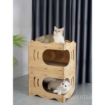 공간박스캣타워 골판지 고양이 아지트 캣타워 선반형, 고밀도 골판지