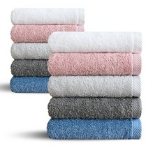 쥬련제작소 30수 150g 러쉬 코마사 호텔수건 10장세트, 30수 150g 러쉬 10장 - 딥그레이+오션블루