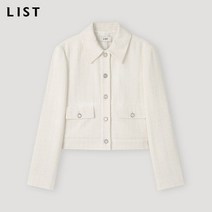 리스트 트위드 백 밴딩 셔츠 재킷 TWWJKM70040 IV