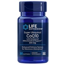 Life Extension Super Ubiquinol COQ10 라이프 익스텐션 슈퍼 유비퀴놀 코큐텐 미토콘트리얼 100mg 소프트젤 30정, 1개, 1개