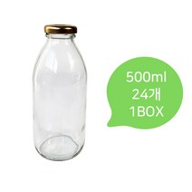 밀크티병 우유병 쥬스병 500ml 1BOX 24개, 골드캡