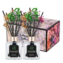 에스메랄다 스퀘어 디퓨저 150ml 2개입 라벤더 청포도 선물세트, 멀티플라워(2p)포함, 가든 파티X1세트