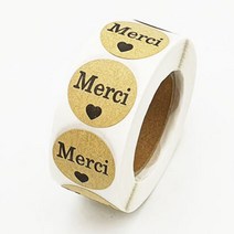 감사합니다 merci 원형 스티커 선물 배달 음식 포장
