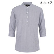 앤드지 95사이즈 네이비 씨어써커 스트라이프 7부 셔츠